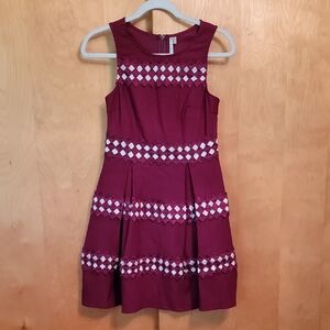 Point Girl's Burgundy Sleeveless Dress